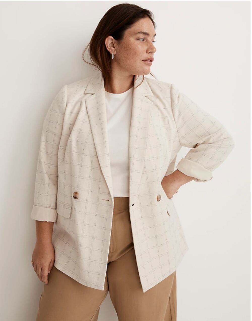 MADEWELL NWT Caldwell Double-Breasted Blazer in Ghent Plaid // 2X